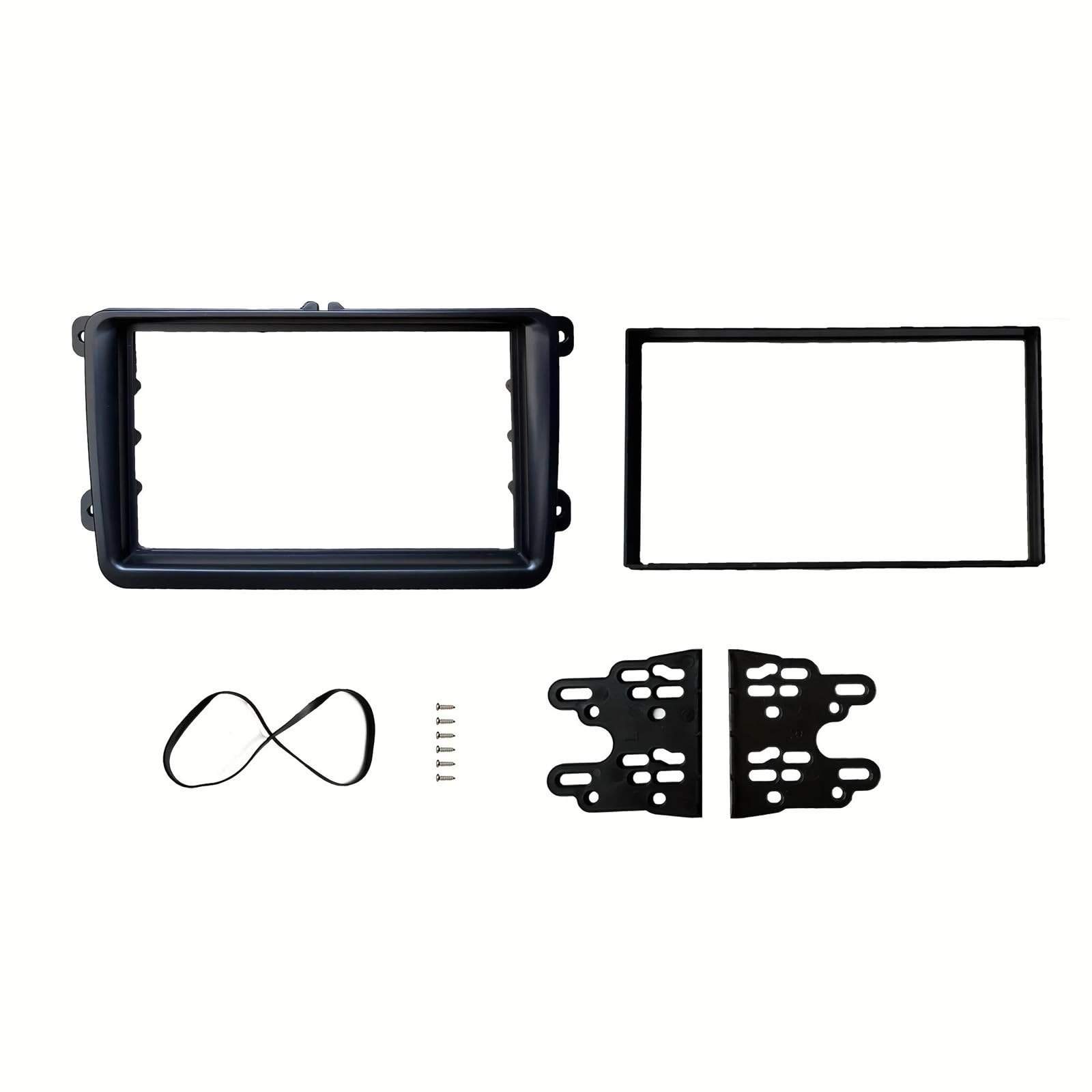 Montaje Autoradio Marco Compatible con VW Compatible Passat B6 B7 Golf 5 6 Polo Jetta Seat Altea Panel embellecedor DIN Radio estéreo de Coche Marco