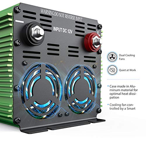 Edecoa 2000 Watts Power Inverter 12V Dc To 110V Ac Power Converter With Remote Controller With Usb #TOP5