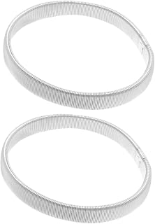 Mens Metal Bracelets Guys Bracelets Metal Mens Shirt Sleeve Holders Stretch Metal Armbands Anti- Slip Shirt Sleeve Garters for Men (Silver) Shirt Garter Men’s Bracelet