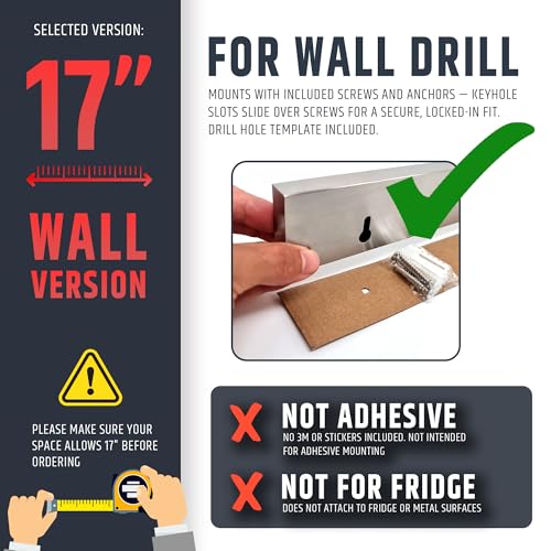 Image of HMmagnets Premium 17 Inch Stainless Steel Magnetic Knife Holder For Wall - Professional Magnetic Knife Strip - Space-Saving Knife Rack /Knife Bar With Powerful Magnetic Pull Force (Upgraded Version)
