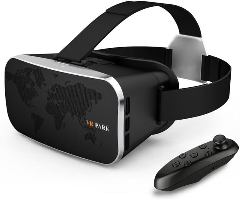 3D VR Headset, emee VR Box Virtual Reality for 3D Movie Video Games fixs 4-6 inch iPhone 7/7plus,6/6s/6s plus,5/5s,LG,Samsung,Sony,Huawei,Xiaomi,HTC and other Smartphone with remote controller (Black)