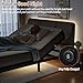 King Size Adjustable Bed Base, Black Steel Bed Frame, Separate Head & Foot Incline, Wireless Remote Control Adjustable Bedbed, Ergonomic Electric-Bed with Under Nightlight, and 4 USB Ports