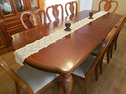 Goldstream Point Ivory 108 Inch X 9 Inch Lace Table Runner Narrow Wedding Chair Sash Roll Extra Long #TOP4
