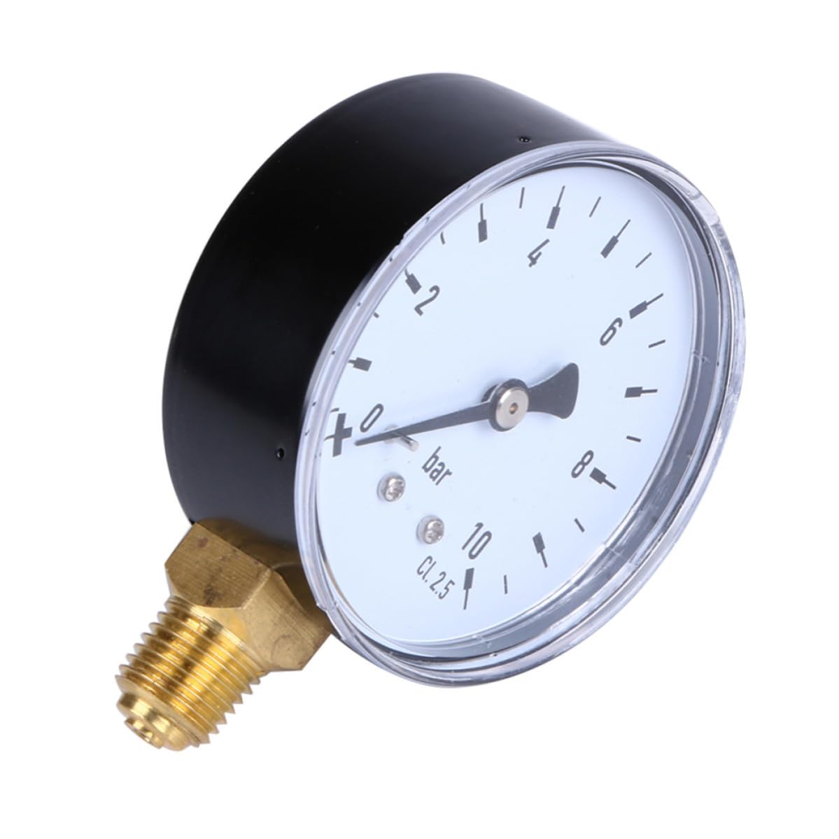 /4 Npt Air Pressure Gauge Metal White for Hydraulic Measurement