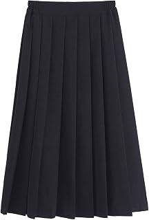 Only Faith Women/Girls JK Uniform Skirt Elastic Waist Classic Pleated Skirt