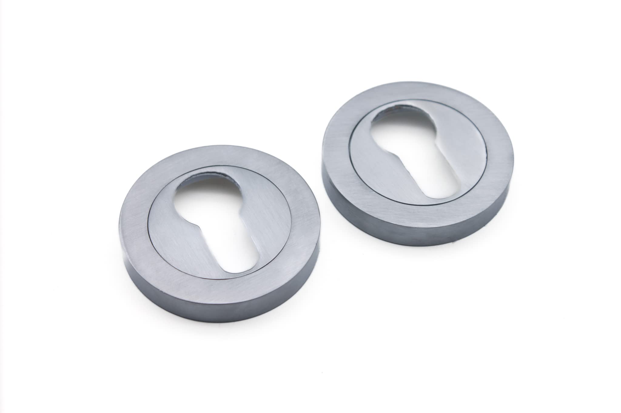 Standard Euro Profile Cylinder Hole Cover Concealed Escutcheon Lock Cover for Security and Protection Available in Multiple Finishes (Satin Chrome)