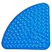 Produktbild Shirylzee Duschmatte rutschfest Badematte Anti Rutsch Matte Antibakteriell Viertelkreis Badewannenmatten Dreieck-Massage mit Ablaufloch für Viertelkreis-Dusche oder Badewanne 54 x 54 cm Blue