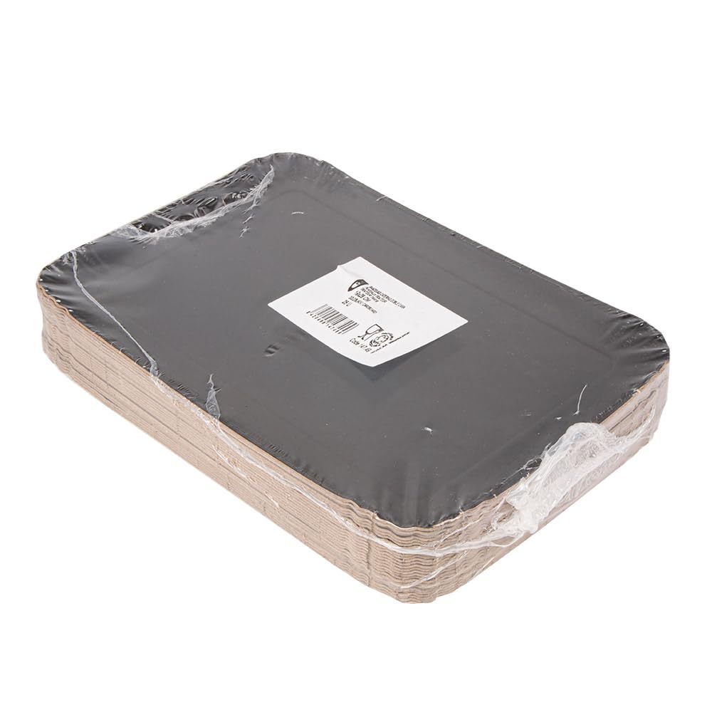 García de Pou 147.49 Bandejas Catering Doble Cara, 19 x 28 cm, 100 unidades, Oro y Negro