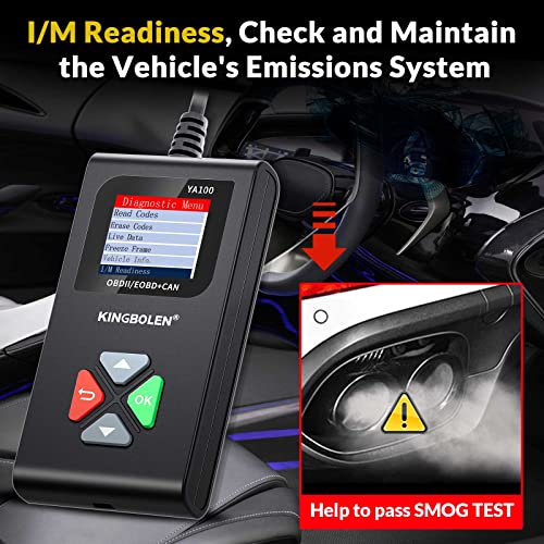 Kingbolen Ya100 Obd2 Scanner, Obd2 Code Reader Automotive Engine Fault Code Reader, Obdii Full Functions Car Diagnostic Scan Tool With Vehicle Voltage Test For All Obd2 Protocol 12V Cars Since 1996 #TOP3