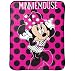 Jay Franco Dots are The New Black Plush Throw, Minnie Pink