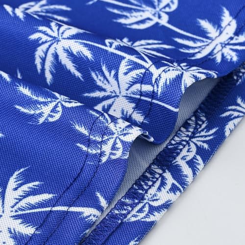 Kids Boys Polo Shirt Breathable Short Sleeve Classic Polos Toddler Tropical Floral Graphic (Dark Blue-4, 7-8 Years)4