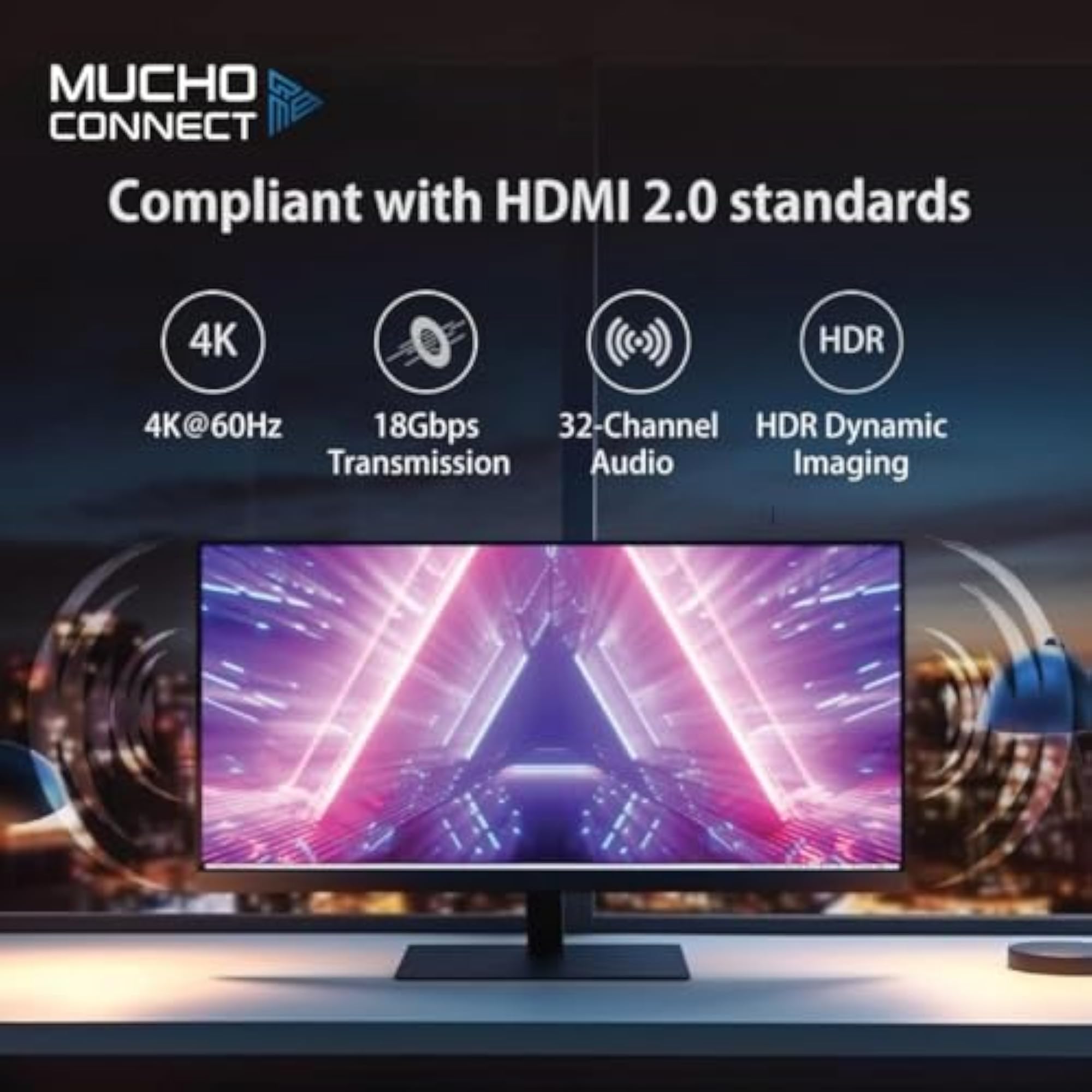 HDMI 2.0 Male to Male Cable, 1.5 Meter