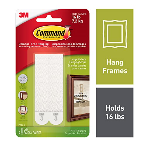 Image of Command Large Picture-Hanging Strips, White, 16-Strips