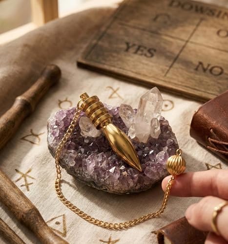 Image of Egyptian Brass Pendulum for Reiki Healing, Dowsing & Chakra Balancing - Divination & Meditation Tool for Energy Cleansing