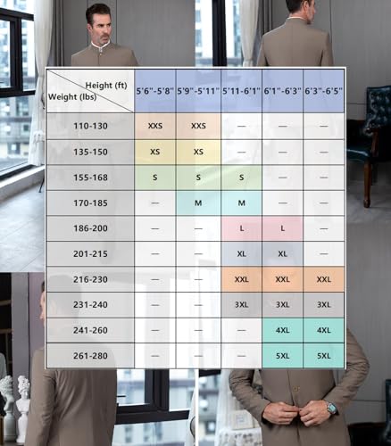 2 Piece Men's Chinese Suit Chinese Stand Collar Slim Fit Suits Front Button Blazer Pant Set4