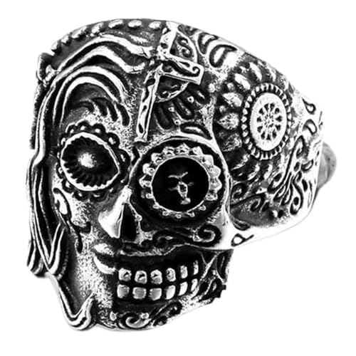 Image of Genuine Stainless Steel Ring Jewelry for Men Fashion Punk Biker Skull Rings