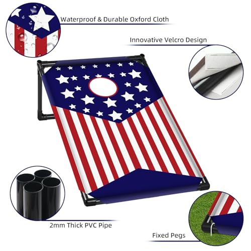 NZQXJXZ Portable Cornhole Board Set with 8 Bean Bags - 3x2 Ft Corn Hole Toss Game for Indoor and Outdoor Parties, Ideal for Kids, Adults, Beach, Yard and Camping - Image 6