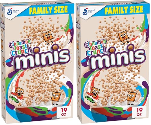 Image of Cinnamon Toast Crunch Minis Breakfast Cereal, Family Size, 19.8 OZ (Pack of 2)
