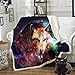 Produktbild NIHENKU Tagesdecken Double Thick Cotton Fleece Blanket 3D Printing Animal Wolf Series Sofa Blanket Multi-Purpose Blanket Unisex-B 150 * 200Cm