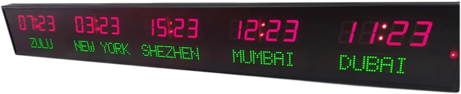 McbeAn World Time Zones Clock, Digital Multiple Time Zones Clock, 3 Levels of Brightness Adjustment, 5 Cities World Time Clock, for Multinational Enterprises Hotels Office