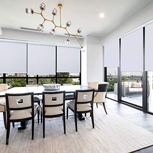 TFSKY Cordless Blackout Window Blinds Roller Shades with Valance for Home,Office,Bedroom,White,48WX76.75H