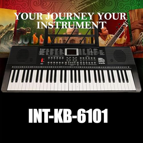 Image of INTERN Digital Keys Electronic Piano Keyboard | LED Display, Mic & Adapter | Music Keyboard for Experts & Beginners with 255 Rhythms, 255 Tones, 60 Demo Songs. (61 keys)