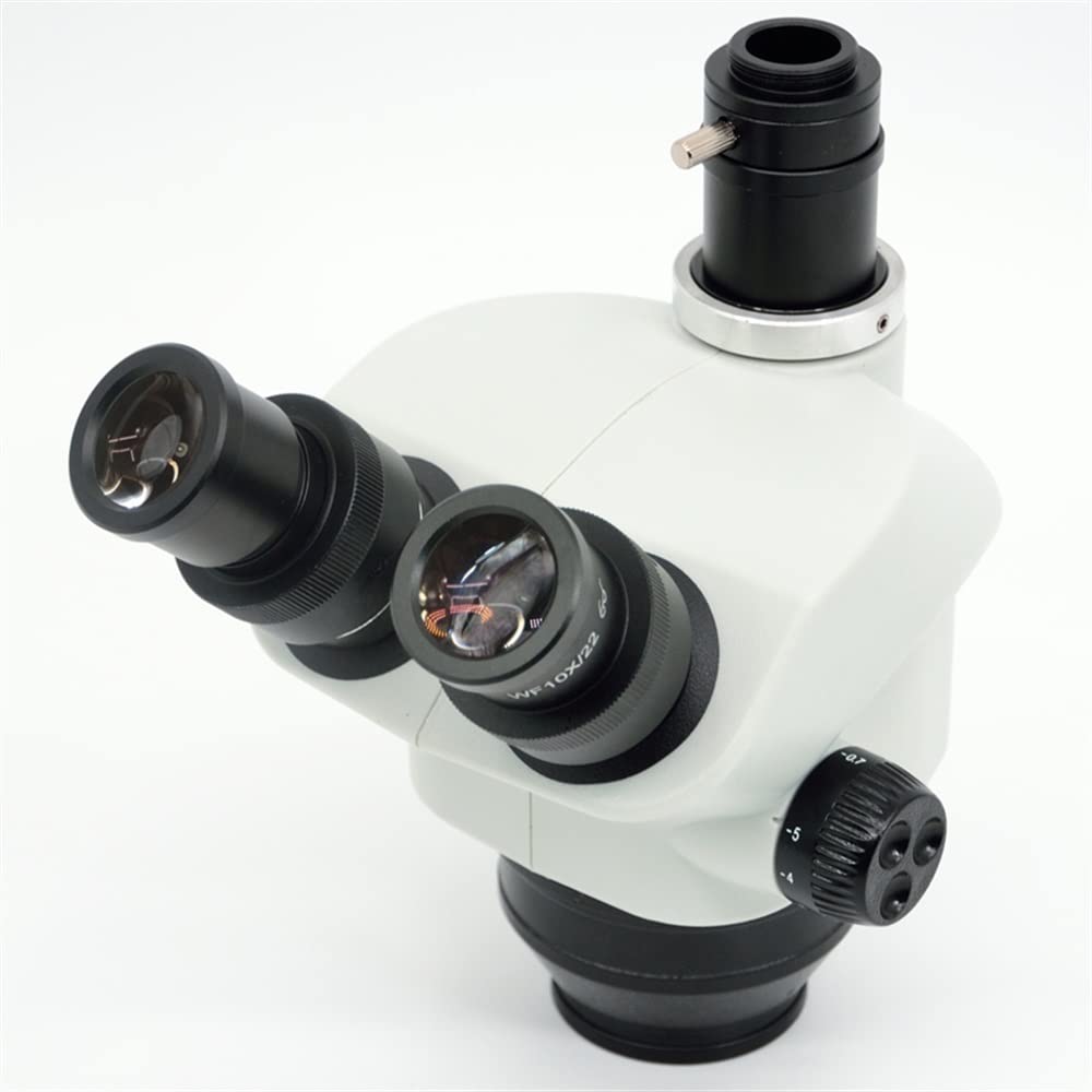 7X-50X 14X-100X Microscopio estéreo Cabezal de microscopio trinocular + WF10X / 22mm Ocular Gran campo visión Repuestos para microscopios de laboratorio