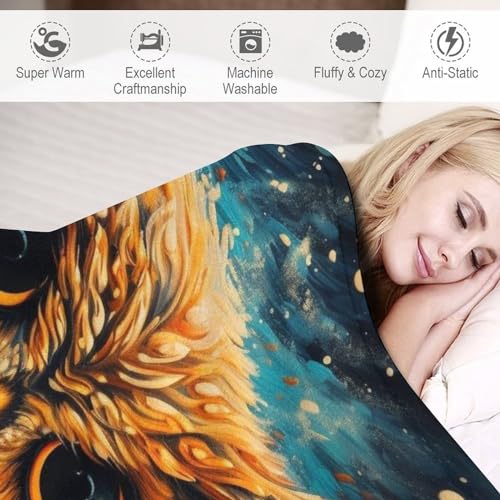 Couverture polaire hibou en tissu peluche pour des soirées cocooning sur le canapé
