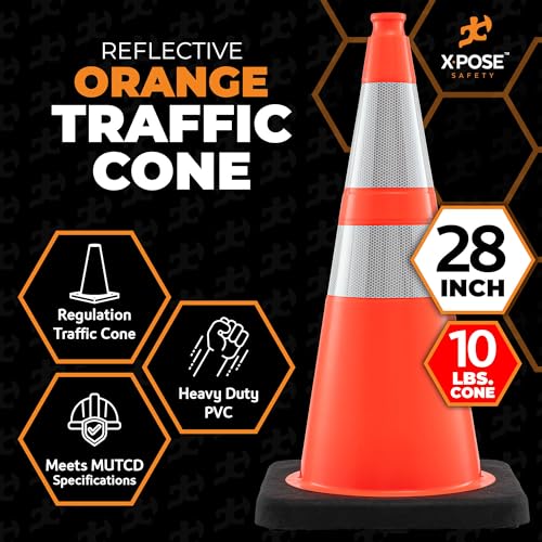 Image of Xpose Safety 28 Inch Orange Traffic Cones