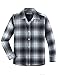DILBYKE Camicie Casual Plaid Flanella Manica Lunga Button Down Camicia, Morbido Cotone Peluche, Marina Militare, 13-14 Anni