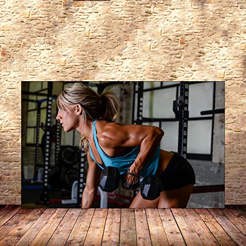 Hnyjyfa Women Workout Poster Home Gym Decor Sexy Muscle Bodybuilding Girls Exercise Motivational Quote art Prints Inspirational Wall 0322164
