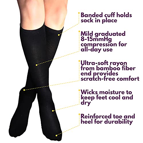Cabeau Bamboo Compression Socks Ultra Soft for Women and Men 8-15 mmHg2