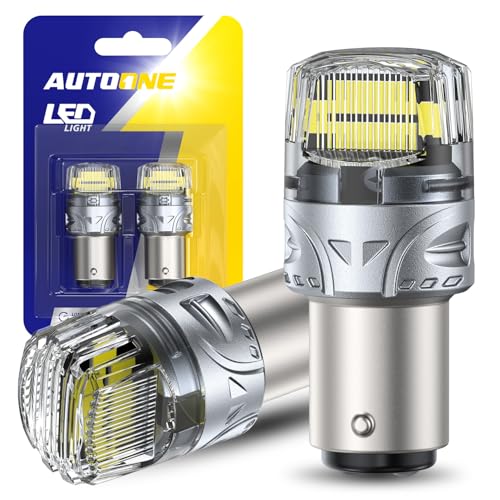 AUTOONE White 1157 LED Light Bulbs 700% Brighter & 6500K White 7528 2057 2357 LED Bulbs for Backup Reverse Parking Signal Blinker Tail DRL Brake Lights 2PCS