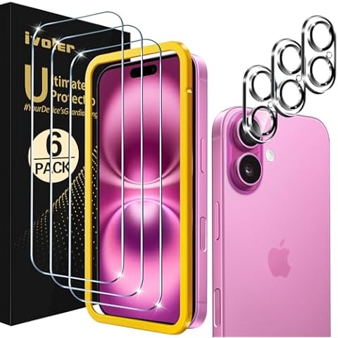 ivoler Protection Écran Verre Trempé iPhone 16 Cover