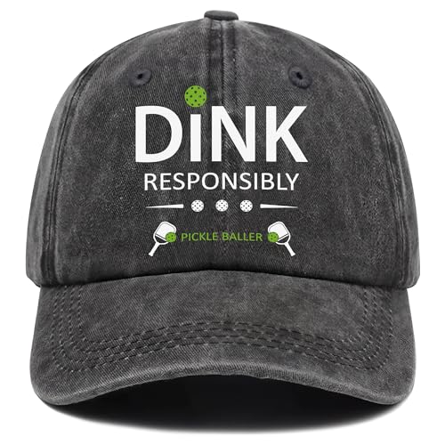 Writpoty Pickleball Gifts for Men Women Pickleball Hat - Gifts for Fathers Day Birthday Christmas - Pickle Ball Dink Responsibly - Adjustable Baseball Cap