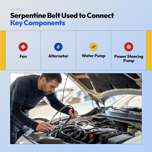 Image of K060915 Serpentine Drive Belt 6-Rib for Buick Lucerne, Cadillac