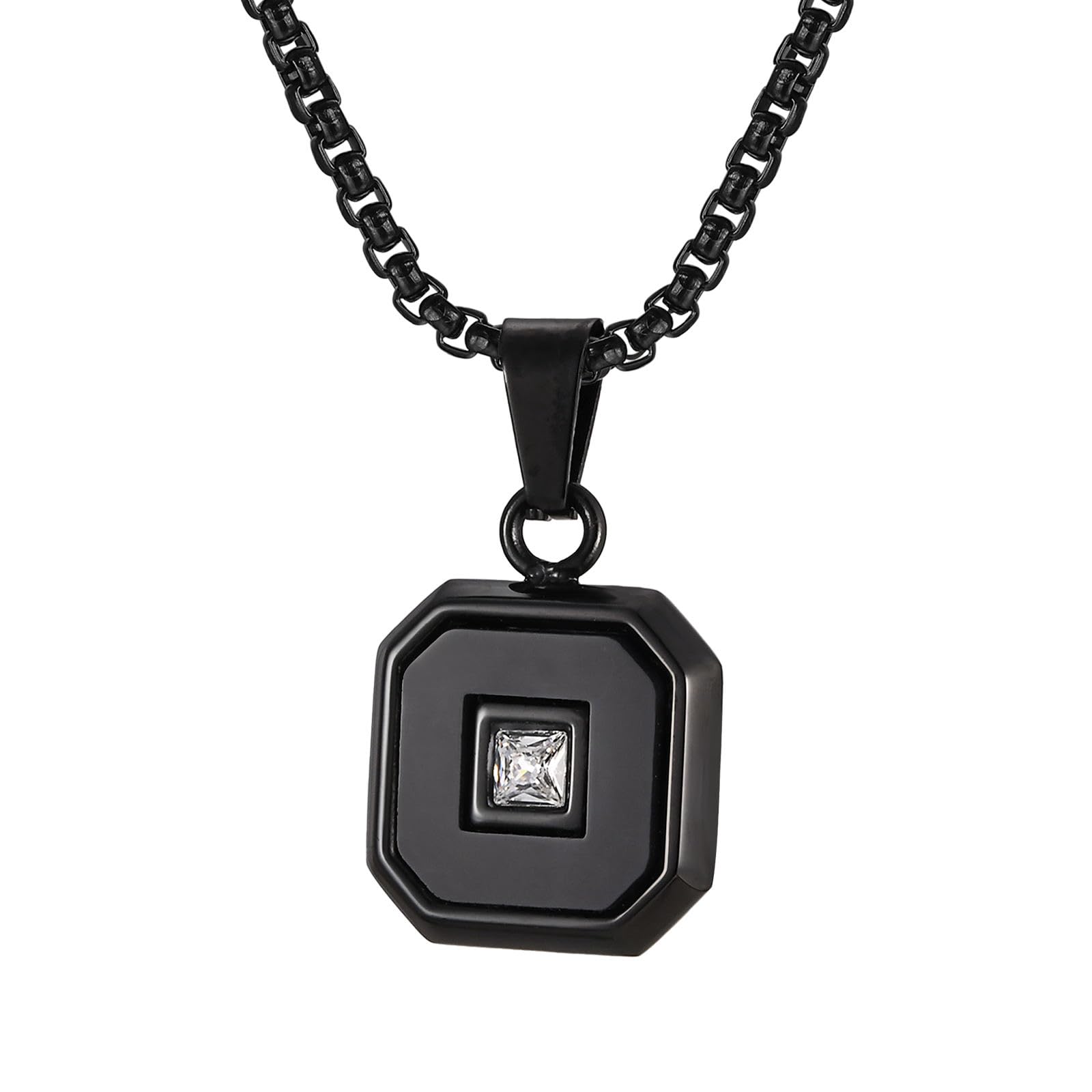 Stainless Steel Midnight Charisma Locket Neck Chain for Men | Stylish Pendant Necklace | Men's Jewellery Black Stainless Steel Chain For Men | Valentine Gift-image-11