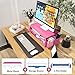 OPNICE Desk Organizer and Accessories, 2-Tier Computer Monitor Stand with Drawer and 2 Pen Holders, Laptop Stand, Office Desk Accessories for Office Supplies, Carmine Rose
