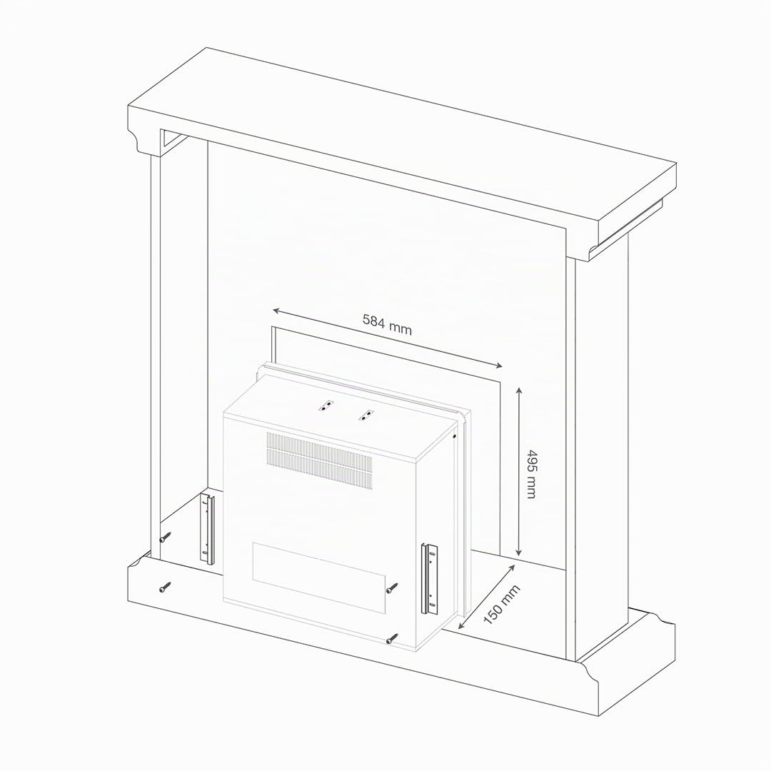 Chimenea eléctrica TAGU PowerFlame con Calefactor y termostato, programación de calefacción de 7 días y Efecto de Llama LED