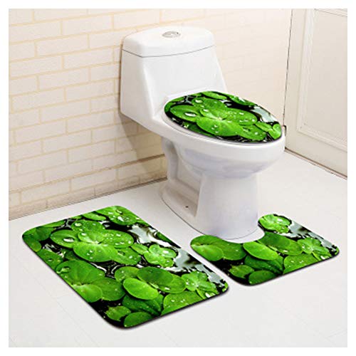 Haodasi Badematte Set 3er Set Wasserabsorbierende 3D-Blumen-Muster-Duschmatte-Toiletten-Dekorationen Waschbar Weiches… – Bild 5