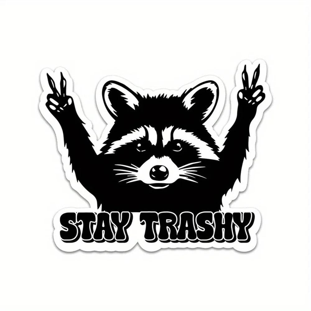 Auto Accessory Stay Trashy Raccoon Car Stickers Waterproof for Auto Body Window Bumper Vinyl Decals