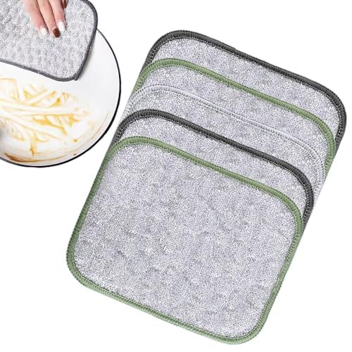 Trapos de alambre metálico para la limpieza | Paño de limpieza húmedo y seco - 5 piezas de trapo de cocina no abrasivo de alambre metálico para estufa, parrilla, sartén, utensilios de cocina