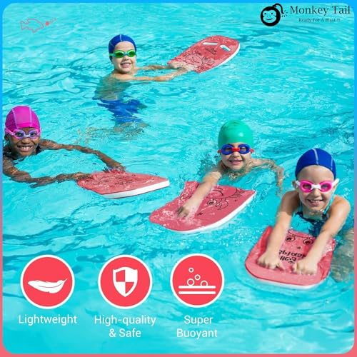 Image of MONKEYTAIL Kick Board for Swimming Sports Swimming Floats for Kids | Pink | Pool Float Support Pad for Beginners Training Accessories |Soft EVA Enhanced Buoyancy | U Design Floaters for Adults