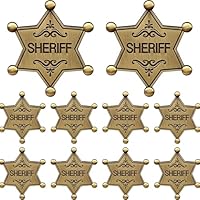 8 PCS Vintage Metal Sheriff Badge for Kids Adults Western Cowboy Party Favors Wild West Themed Decorations Carnival Prizes Birthday Gift Fillers Sheriff Star Badge Bulk Pack