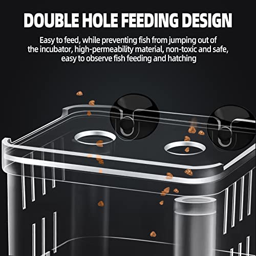 Image of Boxtech Aquarium Fish Tank Hatchery Incubator Breeding Box, Acrylic White Breeder Isolation Divider Hatching Boxes Accessory Small Baby Fishes Shrimp Clownfish Guppy (Pack of 2)