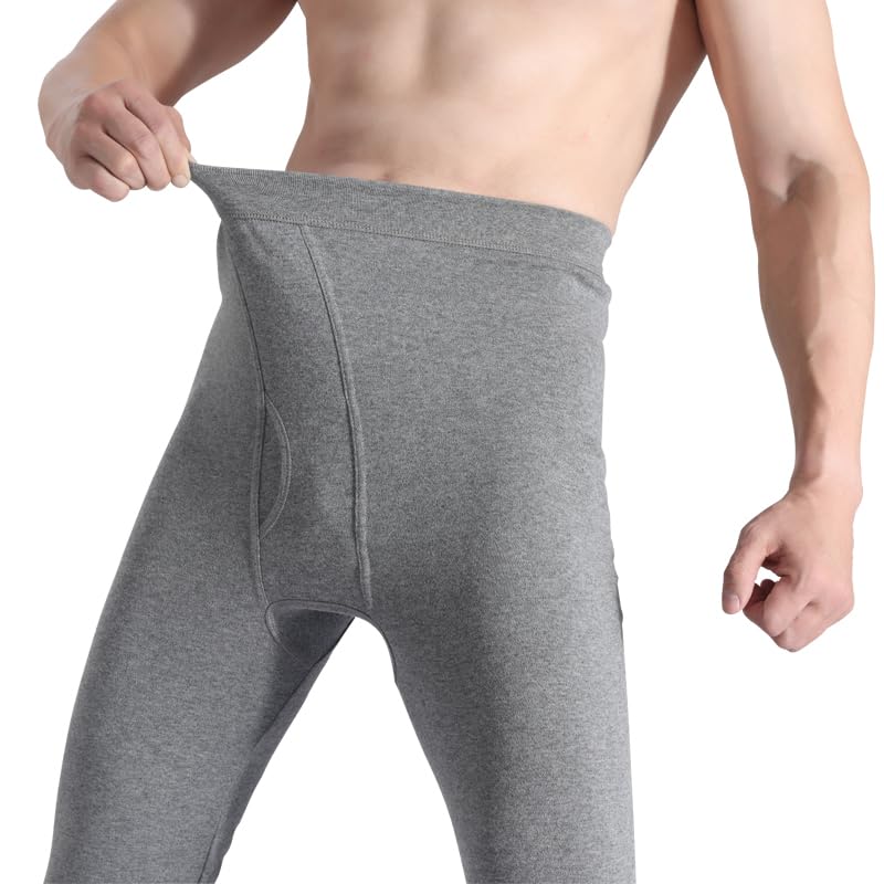 Plus-Size Men’s Long Johns Thermal Underwear Pants 100% Cotton Bottoms 160kg1X-7X2