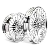 21inch 18inch Chrome Front Rear Wheels Rims Tubeless Fat King Spokes For Harley Softail FXST Standard FXSTC Custom FXSTB Night Train FXSTS Springer 06-10 FLSTF Boy 07-20 FXSTD Deuce 00-08