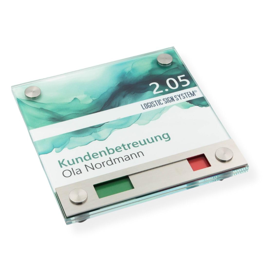 Türschild VITRUM 150/150 mit Rot/Grün-Anzeige