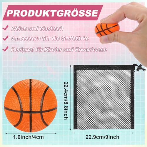 Cptoion 40 Stück Mini Basketball, 4 cm Mini-Basketball-Stress-Bälle, Kleine Basketball-Stressbälle, Mini Sportbälle Basketball für Kinder Schule Karneval Belohnung Geburtstag Party Geschenk Füller