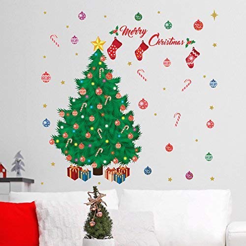 Christmas Decorations Wall Stickers "Merry Christmas with Christmas Tree " Wall Murals Decals Living Room Children Nursery School Restaurant Cafe Hotel Home Décor - Image 4
